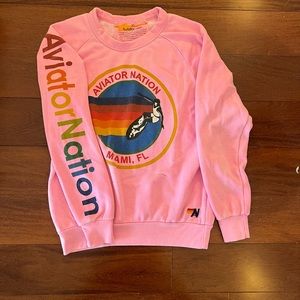 Hot pink aviator nation crewneck
